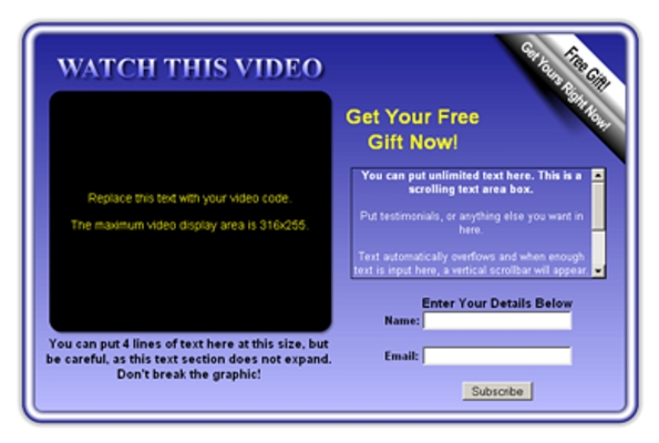 Product picture Video Clip Minisite Builder