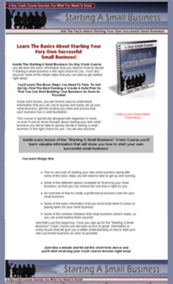 Product picture Starting A Small Business Crash Course - Plr!