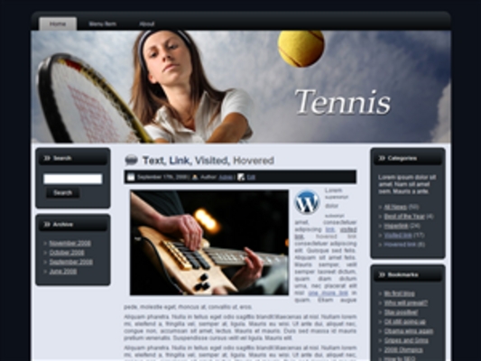 Product picture TENNIS TEMPLATE for Blogger,Wordpress,and HTML sites - Mrr!